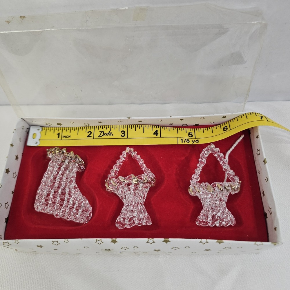 Set of three spun glass featuring Glass Boot- Two Glass Basket